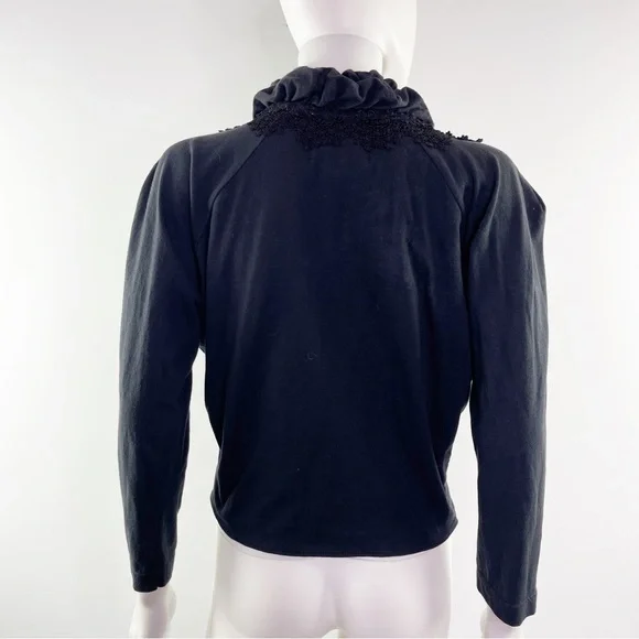 Vintage Phun Shirts of California Black Embroidered & Embellished Ruffle Jacket - Picture 4 of 10